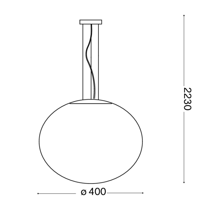 Ideal Lux - Kattokruunu johdossa CANDY 1xE27/42W/230V halkaisija 40 cm valkoinen