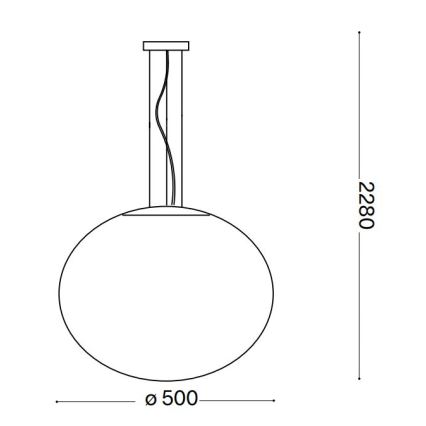 Ideal Lux - Kattokruunu johdossa CANDY 1xE27/42W/230V halkaisija 50 cm valkoinen