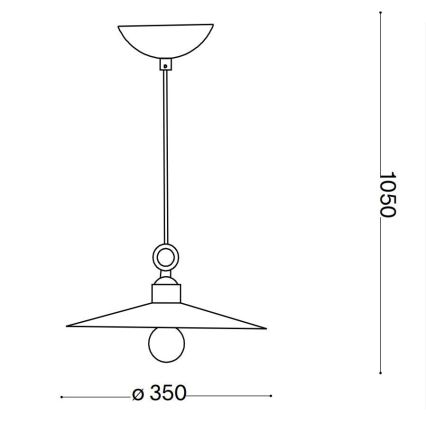 Ideal Lux - Kattokruunu johdossa CANTINA 1xE27/42W/230V halkaisija 35 cm pronssi