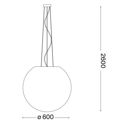 Ideal Lux - Kattokruunu johdossa CARTA 1xE27/60W/230V halkaisija 60 cm valkoinen