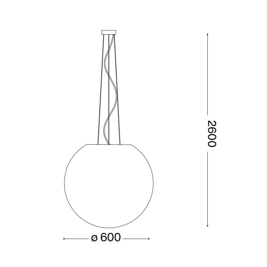 Ideal Lux - Kattokruunu johdossa CARTA 1xE27/60W/230V halkaisija 60 cm valkoinen