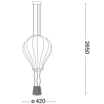 Ideal Lux - Kattokruunu johdossa DREAM BIG 1xE27/42W/230V halkaisija 42 cm