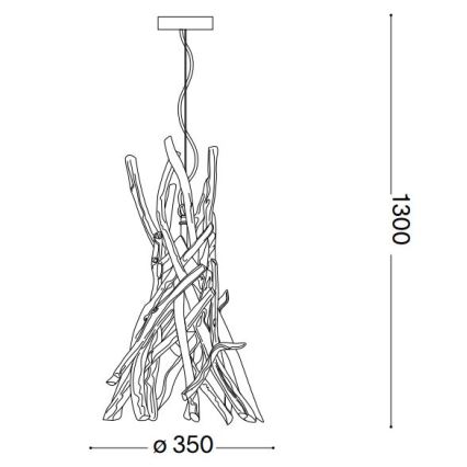 Ideal Lux - Kattokruunu johdossa DRIFTWOOD 1xE27/60W/230V guava