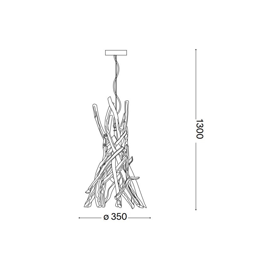 Ideal Lux - Kattokruunu johdossa DRIFTWOOD 1xE27/60W/230V guava