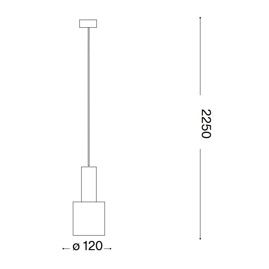 Ideal Lux - Kattokruunu johdossa HOLLY 1xE27/60W/230V halkaisija 12 cm messinki