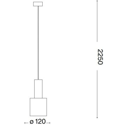 Ideal Lux - Kattokruunu johdossa HOLLY 1xE27/60W/230V halkaisija 12 cm messinki