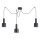 Ideal Lux - Kattokruunu johdossa HOLLY 3xE27/60W/230V hämähäkki musta