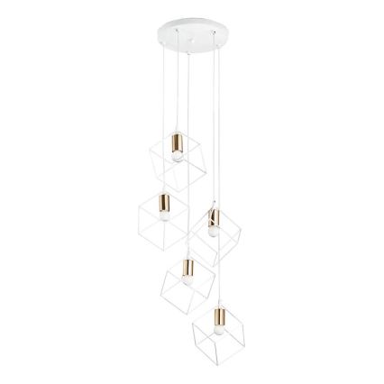 Ideal Lux - Kattokruunu johdossa ICE 5xE27/60W/230V halkaisija 50 cm valkoinen