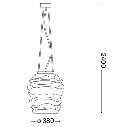 Ideal Lux - Kattokruunu johdossa KARMA 1xE27/60W/230V halkaisija 38 cm valkoinen