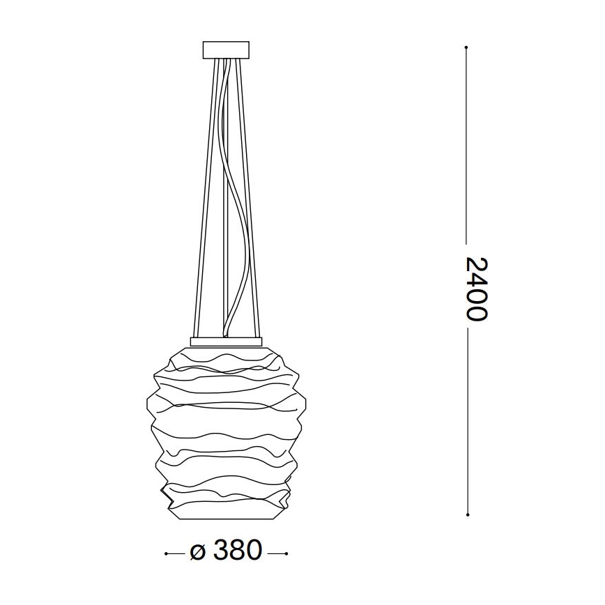 Ideal Lux - Kattokruunu johdossa KARMA 1xE27/60W/230V halkaisija 38 cm valkoinen
