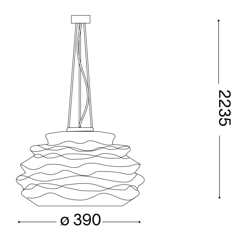 Ideal Lux - Kattokruunu johdossa KARMA 1xE27/60W/230V halkaisija 39 cm valkoinen
