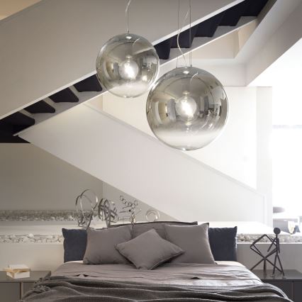 Ideal Lux - Kattokruunu johdossa MAPA 1xE27/42W/230V halkaisija 20 cm harmaa/savuinen