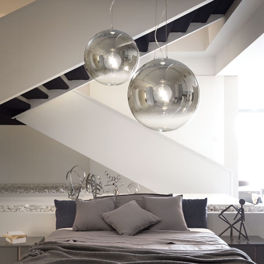 Ideal Lux - Kattokruunu johdossa MAPA 1xE27/42W/230V halkaisija 20 cm harmaa/savuinen