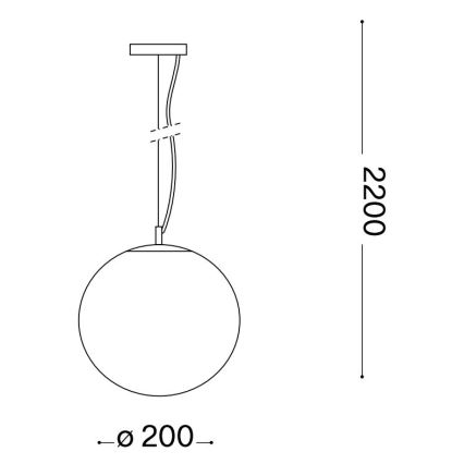 Ideal Lux - Kattokruunu johdossa MAPA 1xE27/42W/230V halkaisija 20 cm läpinäkyvä
