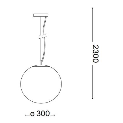 Ideal Lux - Kattokruunu johdossa MAPA 1xE27/42W/230V halkaisija 30 cm läpinäkyvä