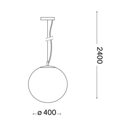 Ideal Lux - Kattokruunu johdossa MAPA 1xE27/42W/230V halkaisija 40 cm harmaa/savuinen