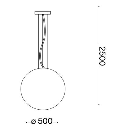Ideal Lux - Kattokruunu johdossa MAPA 1xE27/42W/230V halkaisija 50 cm harmaa/savuinen