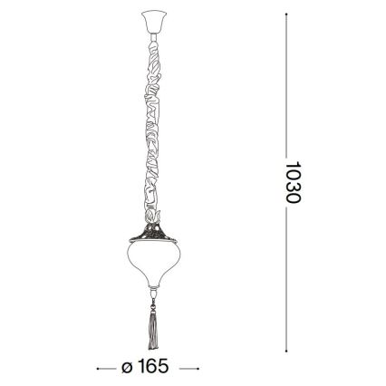Ideal Lux - Kattokruunu ketjussa HAREM 1xE27/42W/230V halkaisija 16,5 cm messinki