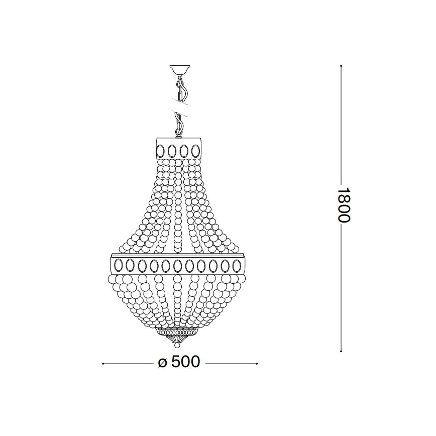 Ideal Lux - Kattokruunu ketjussa MONET 6xE14/40W/230V halkaisija 50 cm hamppu/valkoinen