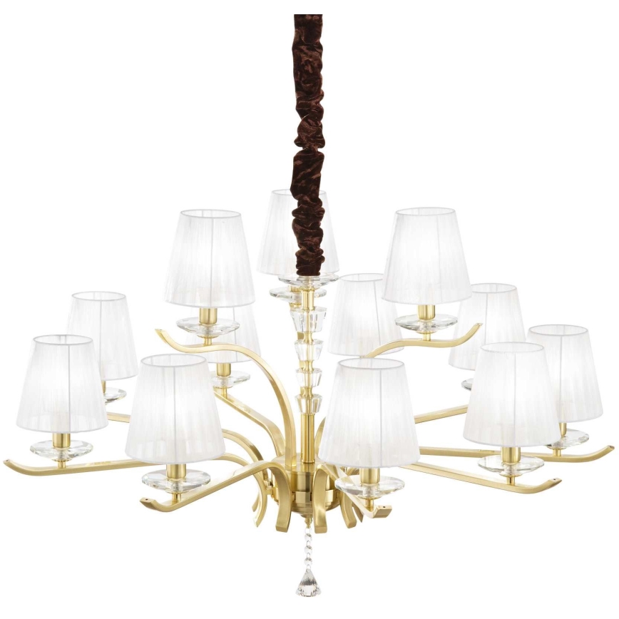 Ideal Lux - Kristalli-ketjukattokruunu PEGASO 12xE14/28W/230V halkaisija 102 cm kulta