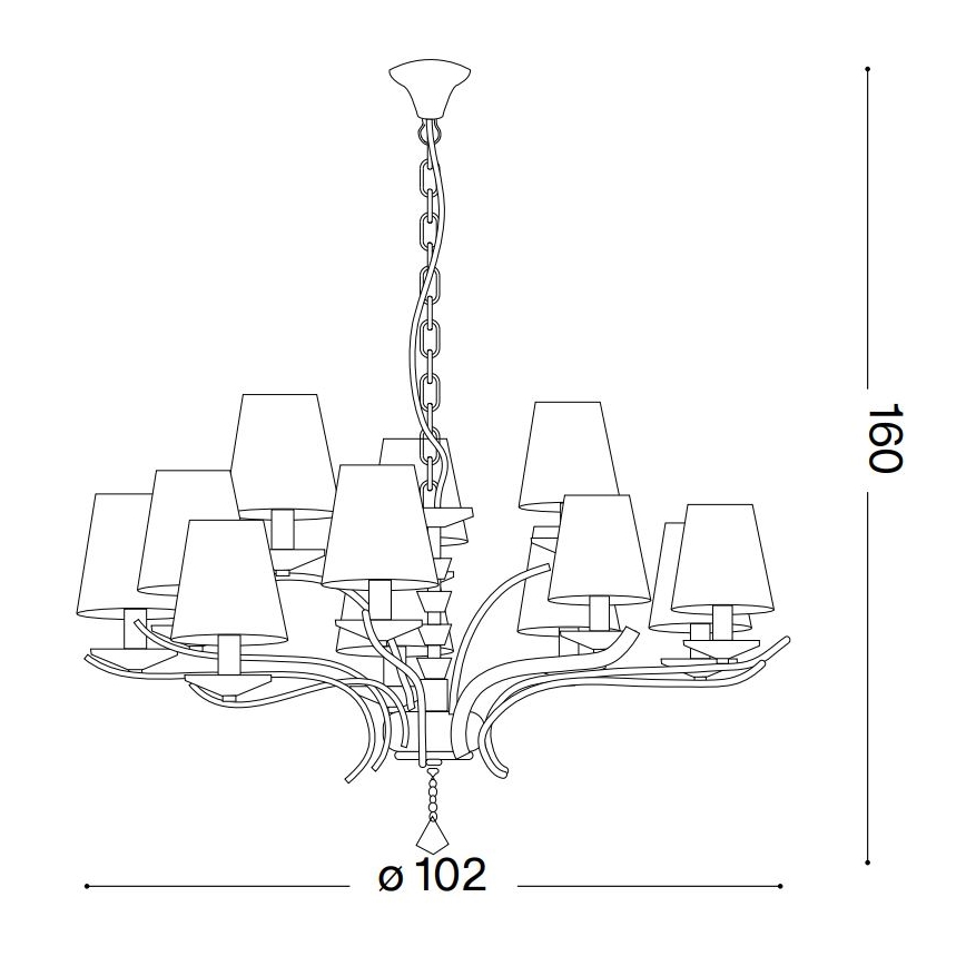 Ideal Lux - Kristalli-ketjukattokruunu PEGASO 12xE14/28W/230V halkaisija 102 cm kulta