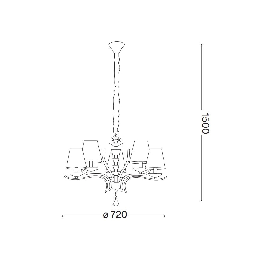 Ideal Lux - Kristalli-ketjukattokruunu PEGASO 5xE14/28W/230V halkaisija 72 cm kiiltävä kromi