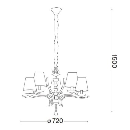 Ideal Lux - Kristalli-ketjukattokruunu PEGASO 5xE14/28W/230V halkaisija 72 cm kulta