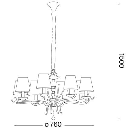 Ideal Lux - Kristalli-ketjukattokruunu PEGASO 8xE14/28W/230V halkaisija 76 cm kiiltävä kromi