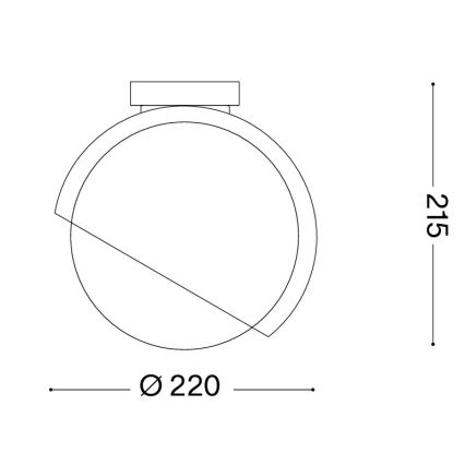 Ideal Lux - Kattovalaisin BLOOM 1xE27/42W/230V halkaisija 22 cm musta