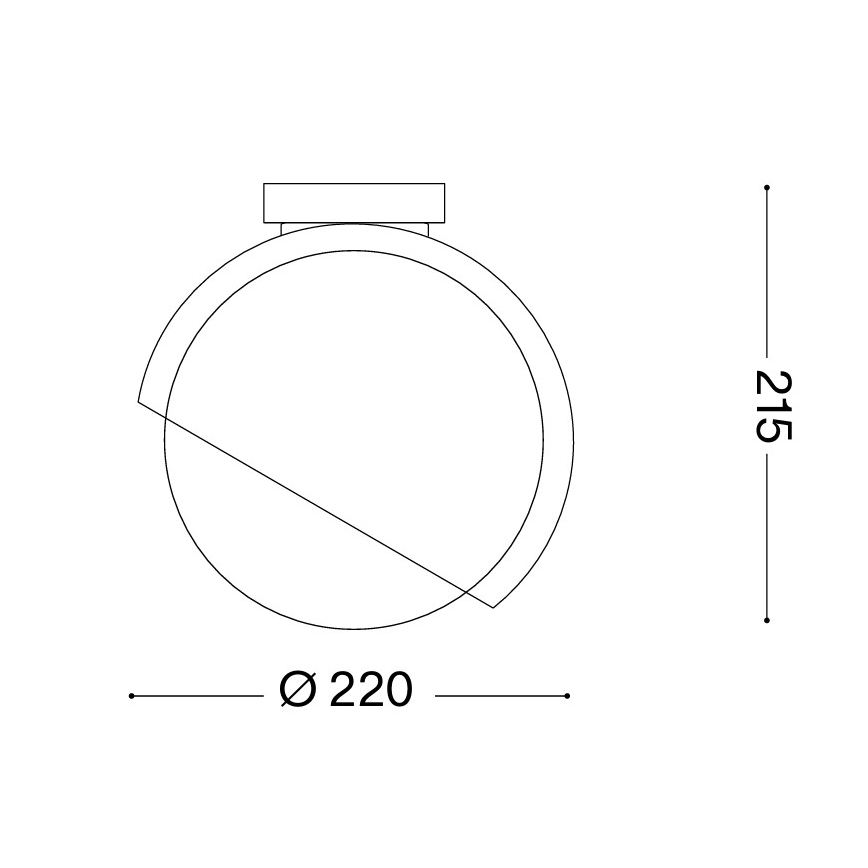 Ideal Lux - Kattovalaisin BLOOM 1xE27/42W/230V halkaisija 22 cm musta