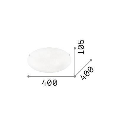 Ideal Lux - Kattovalaisin LANA 3xE27/60W/230V, halkaisija 40 cm, valkoinen