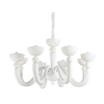 Ideal Lux - Ketjulla ripustettava kattokruunu BON BON 8xE14/28W/230V halkaisija 95,5 cm valkoinen