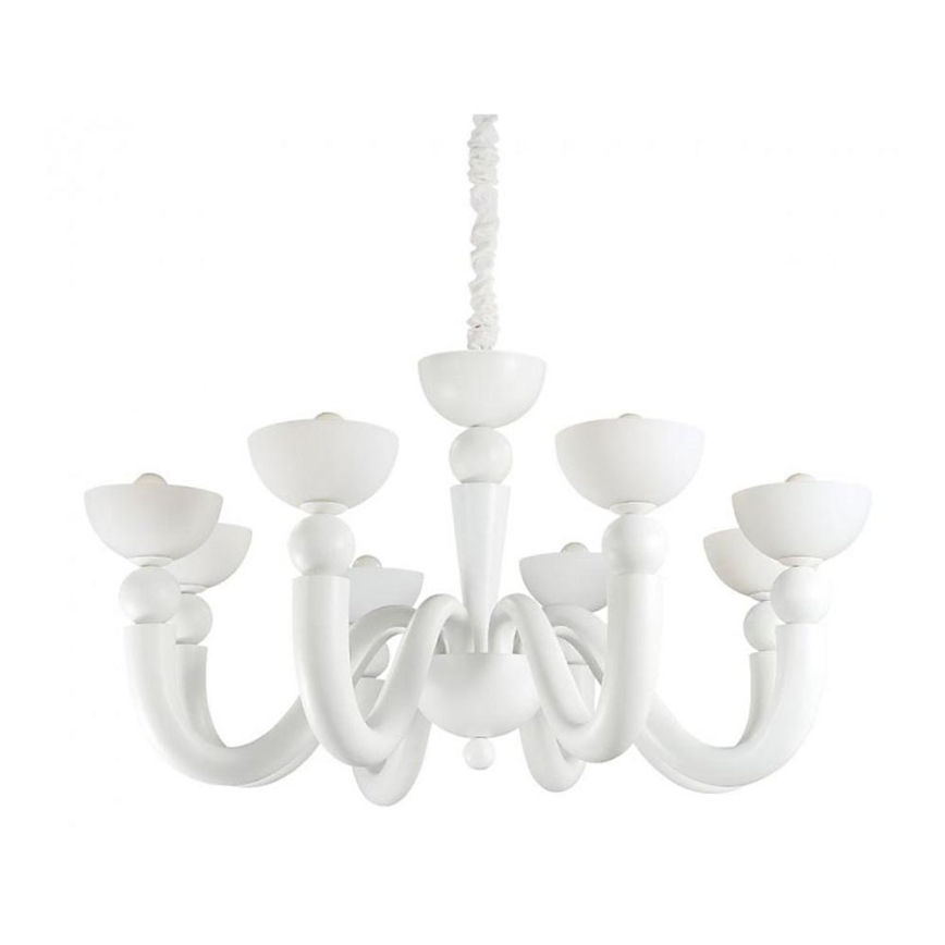 Ideal Lux - Ketjulla ripustettava kattokruunu BON BON 8xE14/28W/230V halkaisija 95,5 cm valkoinen