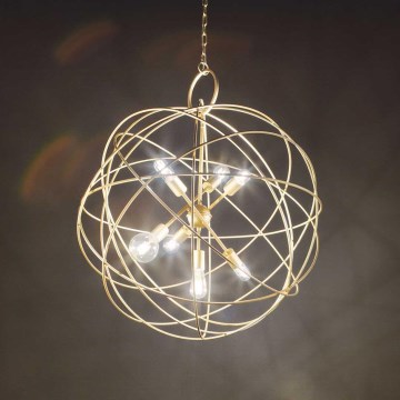 Ideal Lux - Ketjulla roikkuva kattokruunu KONSE 7xE27/60W/230V, halkaisija 80 cm, kultainen