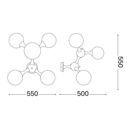 Ideal Lux - Kiinteä kattokruunu NODI 5xE14/28W/230V kiiltävä kromi