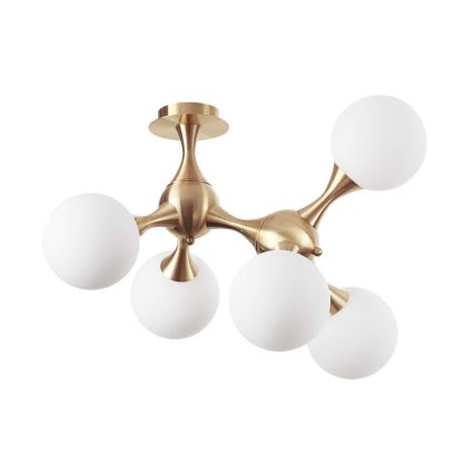 Ideal Lux - Kiinteä kattokruunu NODI 5xE14/28W/230V messinki