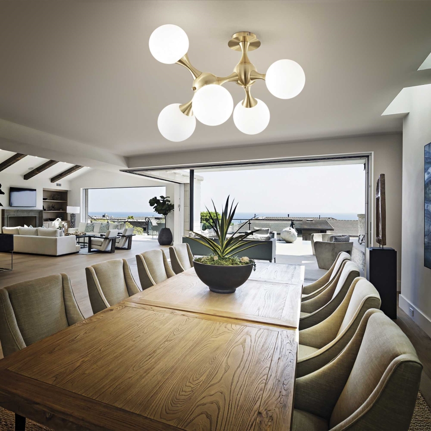 Ideal Lux - Kiinteä kattokruunu NODI 5xE14/28W/230V messinki