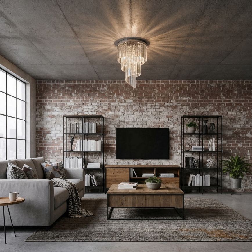 Ideal Lux - Kiinteä kristallikruunu CARLTON 12xE14/40W/230V halkaisija 50 cm kiiltävä kromi