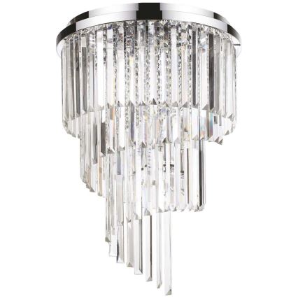 Ideal Lux - Kiinteä kristallikruunu CARLTON 12xE14/40W/230V halkaisija 50 cm kiiltävä kromi