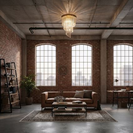 Ideal Lux - Kiinteä kristallikruunu CARLTON 12xE14/40W/230V halkaisija 50 cm kulta