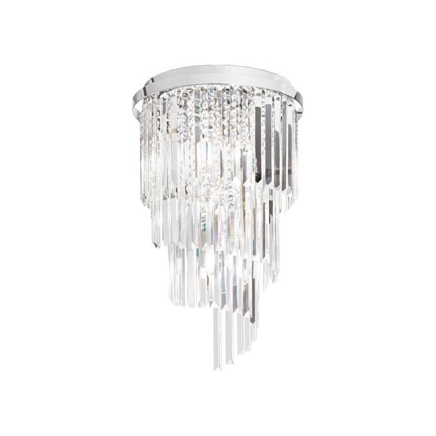 Ideal Lux - Kiinteä kristallikruunu CARLTON 8xE14/40W/230V halkaisija 40 cm kiiltävä kromi