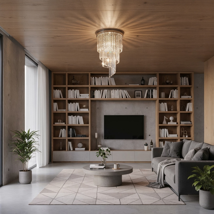 Ideal Lux - Kiinteä kristallikruunu CARLTON 8xE14/40W/230V halkaisija 40 cm kiiltävä kromi