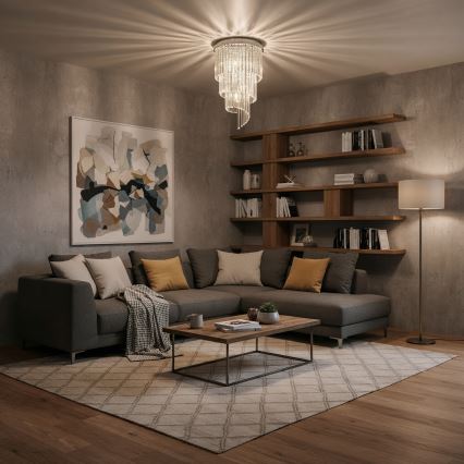 Ideal Lux - Kiinteä kristallikruunu CARLTON 8xE14/40W/230V halkaisija 40 cm kiiltävä kromi