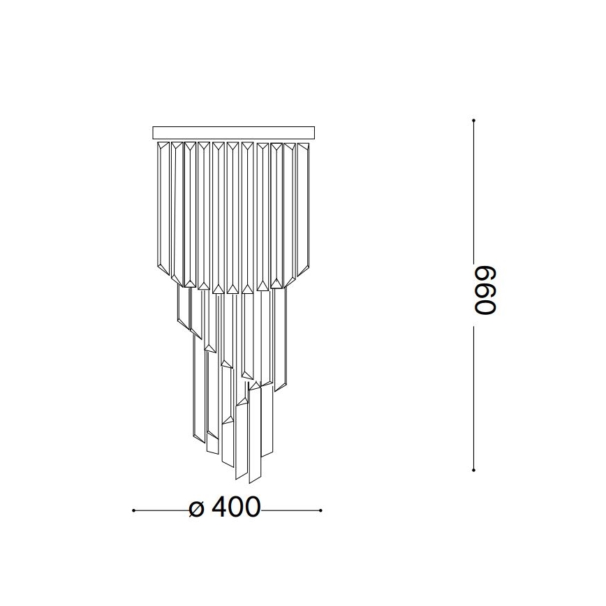 Ideal Lux - Kiinteä kristallikruunu CARLTON 8xE14/40W/230V halkaisija 40 cm kiiltävä kromi