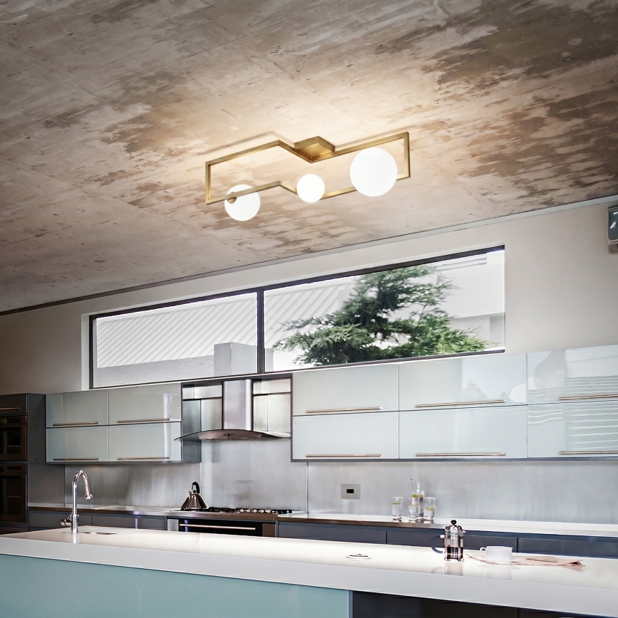 Ideal Lux - Kiinteä LED-kattokruunu ANGOLO 3xG9/3W/230V messinki