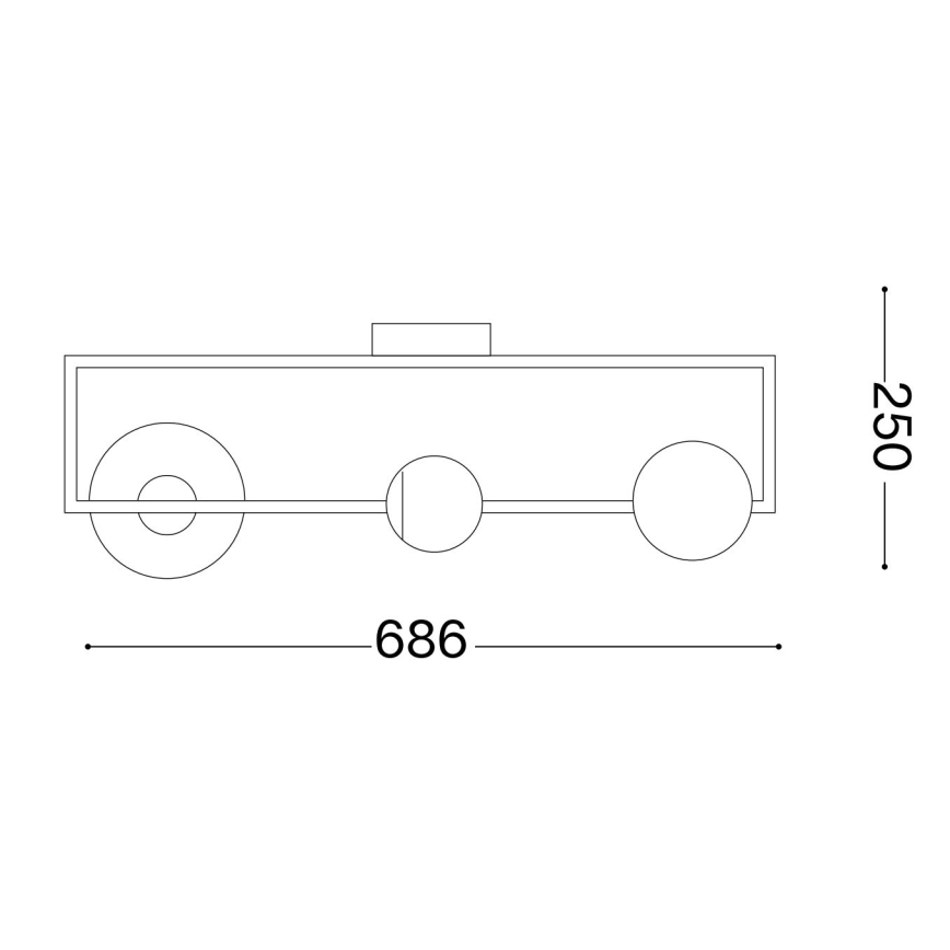 Ideal Lux - Kiinteä LED-kattokruunu ANGOLO 3xG9/3W/230V musta