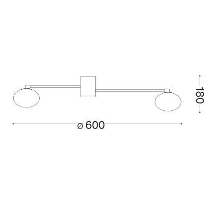 Ideal Lux - Kiinteä LED-kattokruunu HERMES 3xG9/3W/230V halkaisija 60 cm valkoinen