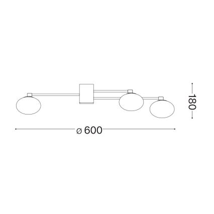 Ideal Lux - Kiinteä LED-kattokruunu HERMES 5xG9/3W/230V halkaisija 60 cm kulta