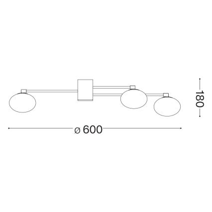 Ideal Lux - Kiinteä LED-kattokruunu HERMES 5xG9/3W/230V halkaisija 60 cm valkoinen