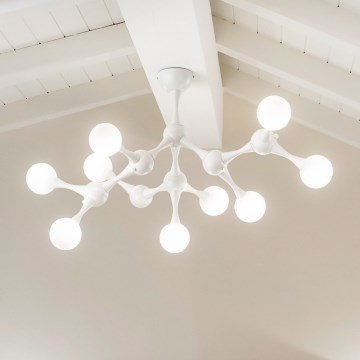 Ideal Lux - Kiinteä LED-kattokruunu NODINO 9xG9/3W/230V valkoinen